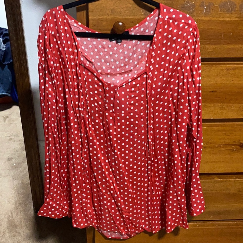 PLUS SIZE!! Red with white polka dots size 2X